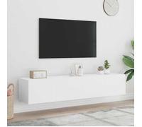 vidaXL Meubles TV Muraux avec Lumières LED 2 pcs, Armoires de Télévision Suspendues avec Rangement, Meubles Télé Flottants 837282