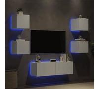 VIDAXL Meubles TV muraux avec LED - Blanc