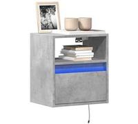 vidaXL Meubles TV muraux et lumières LED 2 pcs gris béton 41x31x45 cm, meuble TV suspendu au mur, unité TV flottante, 852320 Gris G