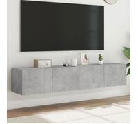 vidaXL Meubles TV Muraux et Lumières LED 2pcs, Armoires de Télévision Suspendues avec Rangement, Meubles Télé Flottants 837288