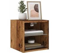 Vidaxl Meubles Tv Muraux Et Lumières Led 2pcs Vieux Bois 30x28,5x30cm Multicolore