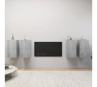 vidaXL Meubles TV Muraux Gris Béton