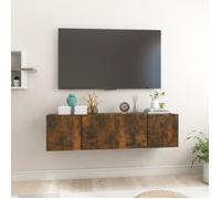 Vidaxl Meubles Tv Suspendus 2 Pcs Chêne Fumé 60x30x30 Cm