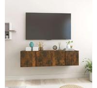 Vidaxl Meubles Tv Suspendus 2 Pcs Chêne Fumé 60x30x30 Cm