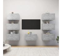 vidaXL Meubles TV suspendus - Gris béton