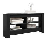 Meuble TV d'angle - vidaXL - Noir - 102 x 40,5 x 45 cm - Bois d'ingénierie - 2 étagères - Assemblage requis