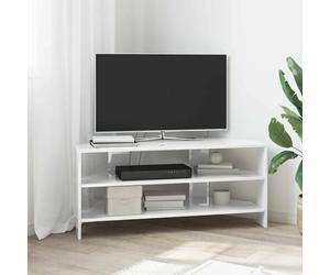 vidaXL MeubleTVd'Angle Blanc brillant 102x40,5x45cm Bois d'ingénierie