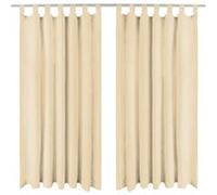 vidaXL Micro-satijnen gordijnen met lussen 140x245 cm beige 2 st132218 Beige G