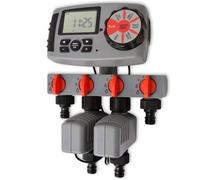 vidaXL Minuterie d'arrosage automatique 42352 4 stations 3 V pour jardin pelouse