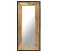 vidaXL Miroir mural de maquillage décoratif 110 x 50 cm Bois de manguier massif