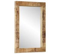 vidaXL Miroir mural suspendu 70x50 cm Bois de manguier massif et verre
