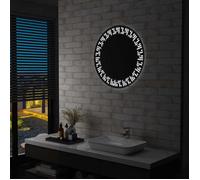 vidaXL Miroir LED pour salle de bain 70 cm rond mural Économie d'énergie Modèle 144721 Gris G