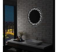 vidaXL Miroir LED pour salle de bain 70 cm rond mural Économie d'énergie Modèle 144721 Gris G