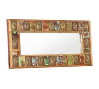 vidaXL Miroir avec revêtement Bouddha 110x50 cm Bois de récupération Brun G