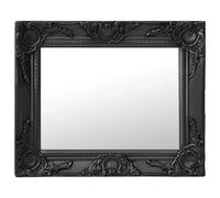 vidaXL Miroir Mural Style Baroque Miroir Suspendu Décoratif Garde-Robe Dressing Rectangulaire Chambre à Coucher Maison Intérieur 50x40 cm Noir