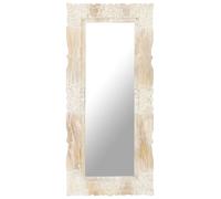 vidaXL Miroir Blanc 110x50 cm Bois de manguier massif Blanc G