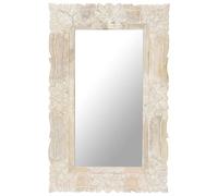 Vidaxl Miroir Blanc 80x50 Cm Bois De Manguier Massif