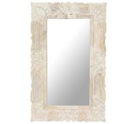 vidaXL Spiegel 80x50 cm massief mangohout wit321633 Blanc G