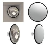 vidaXL Miroir convexe intérieur Noir Ø40 cm Acrylique - Miroir de circulation - Miroir de sécurité - Miroir panoramique - Miroir convexe