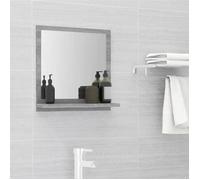 vidaXL Miroir de bain mural Sonoma – Bois d'ingénierie, pour maquillage 40x10,5x37 cm – Gris