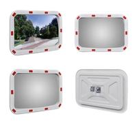 vidaXL Miroir de circulation Convexe Carré 40×60 cm avec réflecteurs - Miroir de circulation - Miroir de circulation convexe - Miroir de circulation convexe