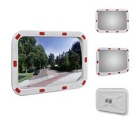 vidaXL Miroir de circulation Convexe Carré 40×60 cm avec réflecteurs - Panneaux de circulation