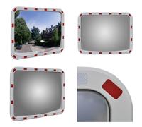 vidaXL Miroir de circulation Convexe Carré 40×80 cm avec réflecteurs - Miroir de circulation - Miroir de circulation convexe - Miroir de circulation convexe