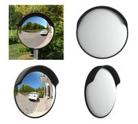vidaXL Miroir de circulation Convexe Outdoor Noir Ø45 cm Polycarbonate - Miroir de circulation - Miroir de sécurité - Miroir panoramique - Miroir Convexe