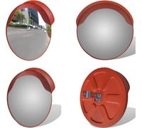vidaXL Miroir de circulation Convexe PC Plastique Orange 60 cm Outdoor - Miroir de circulation - Miroir de circulation convexe - Miroir de circulation convexe