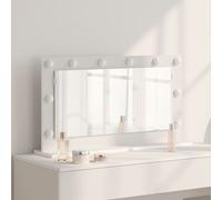 Vidaxl Miroir De Coiffeuse Blanc Plastique, Verre 80 X 45 X 18 Cm Blanc
