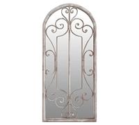 vidaXL Miroir de Jardin Miroir de Patio Mural Décoration de Jardin Suspendu Ajout de Lumière Sable 100x45cm Fer pour Utilisation Extérieure