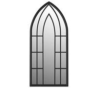 vidaXL Miroir de jardin mural décoratif suspendu en fer 70x30 cm Noir pour utilisation extérieure