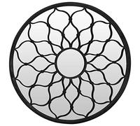 vidaXL Miroir de Jardin Noir 60x3 cm Fer Rond Utilisation extérieure