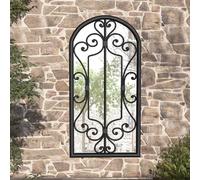 vidaXL Miroir de Jardin Noir 70x30 cm