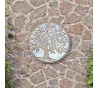 VidaXL Miroir jardin rond sable
