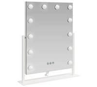 vidaXL Miroir de maquillage LED blanc 44 x 10 x 53 cm Verre et acier