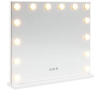 vidaXL Miroir de maquillage LED blanc 50 x 10 x 44 cm Verre et acier