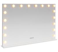 vidaXL Miroir de maquillage LED blanc 80 x 10 x 52,5 cm Verre et acier