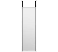 vidaXL Miroir de Porte Miroir Mural de Dressing Miroir Décoratif de Maquillage Entrée Chambre à Coucher Salon Noir 30x100 cm Verre et Aluminium