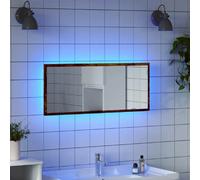 vidaXL Miroir de salle de bain à LED - Chêne fumé