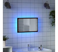 vidaXL Miroir de salle de bain à LED - Chêne marron