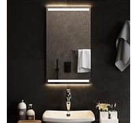 vidaXL Miroir de Salle de Bain à LED Décoratif Cosmétique Miroir de Courtoisie Miroir de Maquillage Toilette Maison Intérieur 40x70 cm