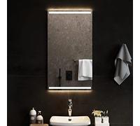 vidaXL Miroir de Salle de Bain à LED Décoratif Cosmétique Miroir de Courtoisie Miroir de Maquillage Toilette Maison Intérieur 50x90 cm