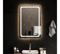 vidaXL Miroir de Salle de Bain à LED Décoratif Cosmétique Miroir de Courtoisie Miroir de Maquillage Toilette Maison Intérieur 60x90 cm miroir G