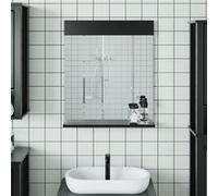 vidaXL Miroir de salle de bain avec étagère BERG noir bois massif