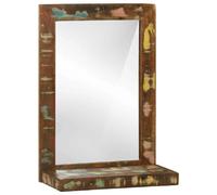 vidaXL Miroir de salle de bain avec étagère Marron Bois Recyclé Solide