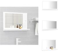 vidaXL Miroir de salle de bain Blanc 60x10,5x37 cm Bois composite - Lavabos de salle de bains