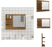 vidaXL Miroir de salle de bain chêne fumé 60x10,5x45 cm Bois composite - lavabos de salle de bains