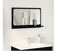 vidaXL Étagère-miroir Chêne noir 60×10,5×37 cm Bois d'ingénierie, murale, moderne, durable