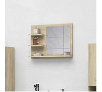 vidaXL Miroir de salle de bain Chêne sonoma – 60x10,5x45 cm – Aggloméré